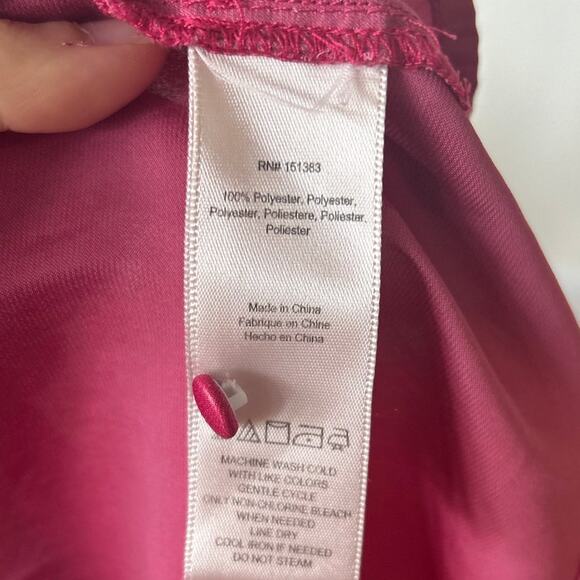 Current Air Hot Pink Metallic Puff Sleeve Blouse - Picture 5 of 7